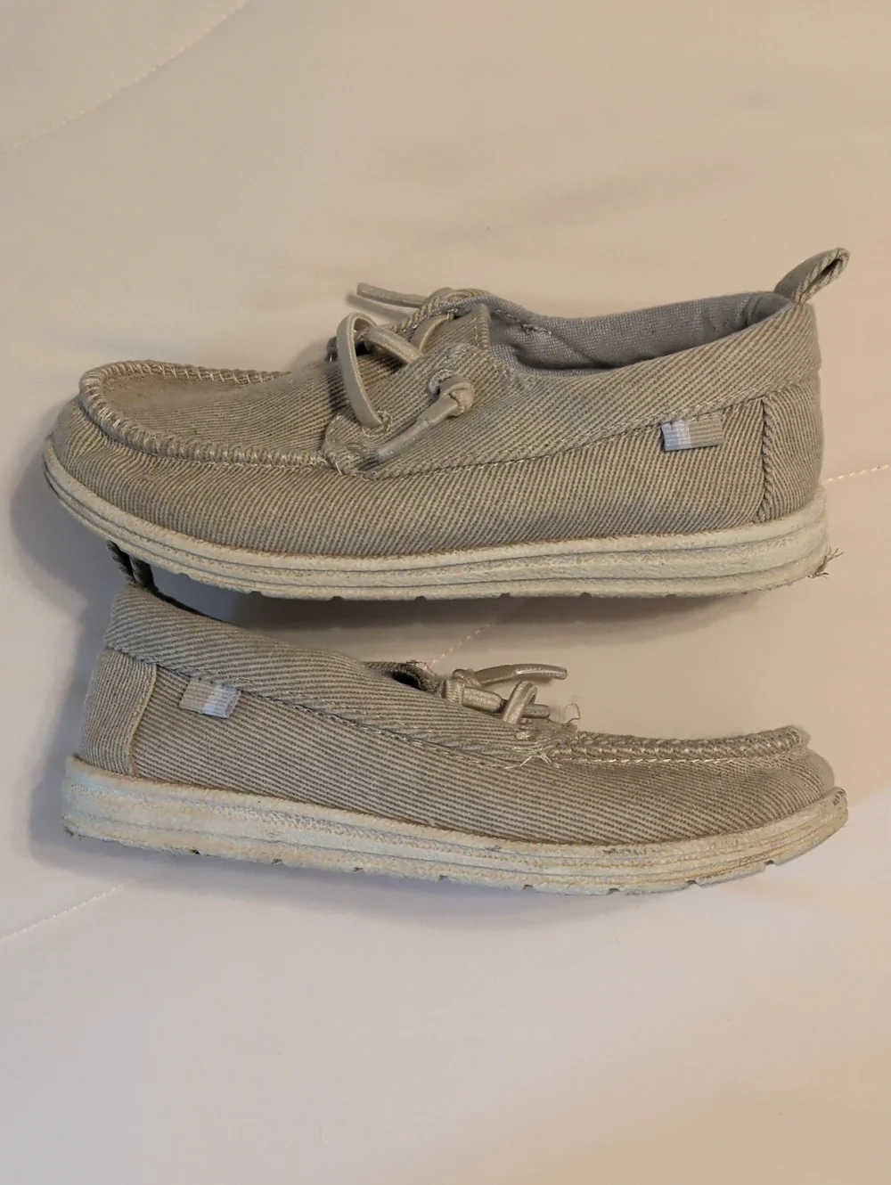 Cat & Jack Kids Canvas Slip-On Moccasins — Light Gray